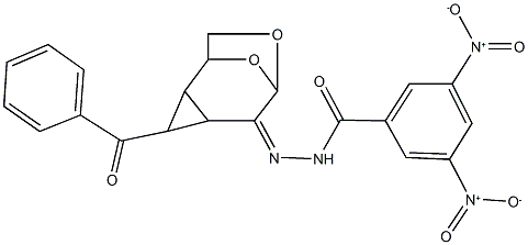 N'-(3-benzoyl-7,9-dioxatricyclo[4.2.1.0~2,4~]non-5-ylidene)-3,5-bisnitrobenzohydrazide Struktur