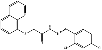 N'-(2,4-dichlorobenzylidene)-2-(8-quinolinylsulfanyl)acetohydrazide Struktur