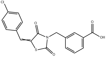 3-{[5-(4-chlorobenzylidene)-2,4-dioxo-1,3-thiazolidin-3-yl]methyl}benzoic acid Struktur