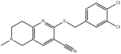 2-[(3,4-dichlorobenzyl)sulfanyl]-6-methyl-5,6,7,8-tetrahydro[1,6]naphthyridine-3-carbonitrile Struktur