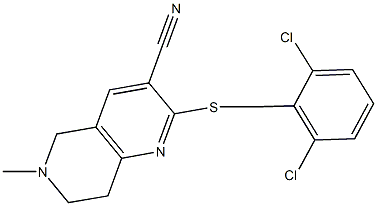 2-[(2,6-dichlorobenzyl)sulfanyl]-6-methyl-5,6,7,8-tetrahydro[1,6]naphthyridine-3-carbonitrile Struktur