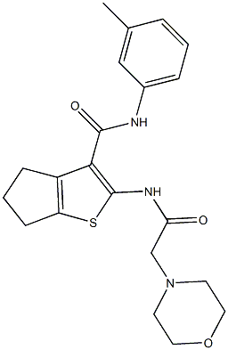 N-(3-methylphenyl)-2-[(4-morpholinylacetyl)amino]-5,6-dihydro-4H-cyclopenta[b]thiophene-3-carboxamide Struktur