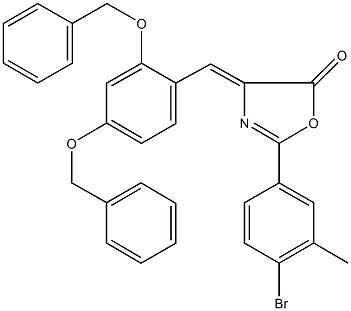 4-[2,4-bis(benzyloxy)benzylidene]-2-(4-bromo-3-methylphenyl)-1,3-oxazol-5(4H)-one Struktur