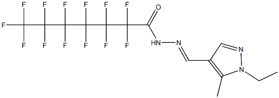 N'-[(1-ethyl-5-methyl-1H-pyrazol-4-yl)methylene]-2,2,3,3,4,4,5,5,6,6,7,7,7-tridecafluoroheptanohydrazide Struktur