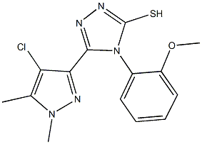 5-(4-chloro-1,5-dimethyl-1H-pyrazol-3-yl)-4-(2-methoxyphenyl)-4H-1,2,4-triazole-3-thiol Struktur