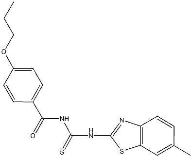 N-(6-methyl-1,3-benzothiazol-2-yl)-N'-(4-propoxybenzoyl)thiourea Struktur