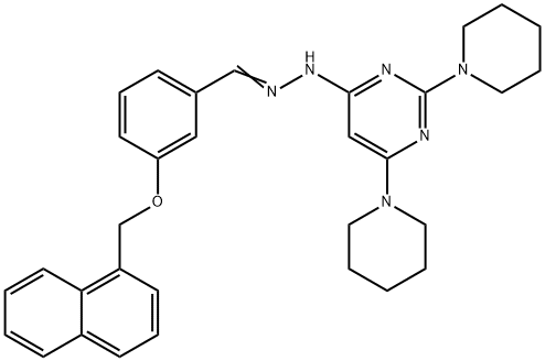 3-(1-naphthylmethoxy)benzaldehyde [2,6-di(1-piperidinyl)-4-pyrimidinyl]hydrazone Struktur