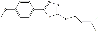 2-[(3-methylbut-2-enyl)sulfanyl]-5-[4-(methyloxy)phenyl]-1,3,4-oxadiazole Struktur