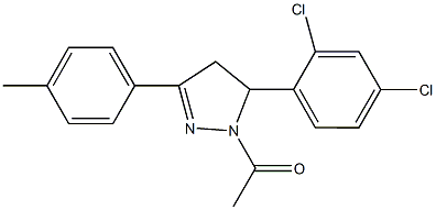 1-acetyl-5-(2,4-dichlorophenyl)-3-(4-methylphenyl)-4,5-dihydro-1H-pyrazole Struktur