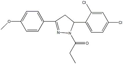 4-[5-(2,4-dichlorophenyl)-1-propanoyl-4,5-dihydro-1H-pyrazol-3-yl]phenyl methyl ether Struktur