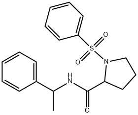 N-(1-phenylethyl)-1-(phenylsulfonyl)-2-pyrrolidinecarboxamide Struktur