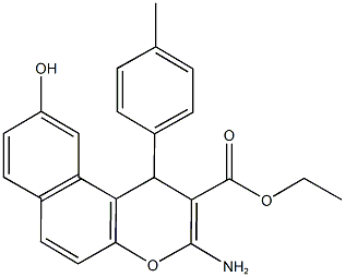 ethyl 3-amino-9-hydroxy-1-(4-methylphenyl)-1H-benzo[f]chromene-2-carboxylate Struktur