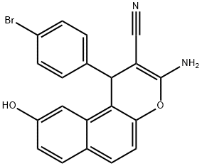 3-amino-1-(4-bromophenyl)-9-hydroxy-1H-benzo[f]chromene-2-carbonitrile Struktur