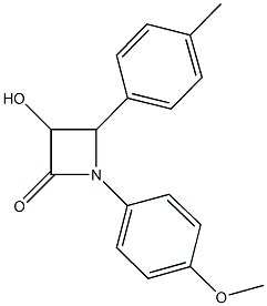 3-hydroxy-1-(4-methoxyphenyl)-4-(4-methylphenyl)-2-azetidinone Struktur