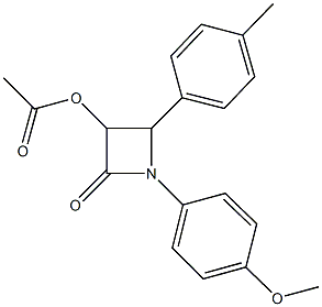 1-(4-methoxyphenyl)-2-(4-methylphenyl)-4-oxo-3-azetidinyl acetate Struktur