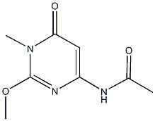 N-(2-methoxy-1-methyl-6-oxo-1,6-dihydro-4-pyrimidinyl)acetamide Struktur