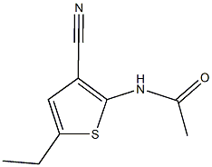 N-(3-cyano-5-ethyl-2-thienyl)acetamide Struktur