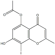 7-hydroxy-8-iodo-2-methyl-4-oxo-4H-chromen-5-yl acetate Struktur