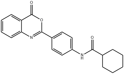 N-[4-(4-oxo-4H-3,1-benzoxazin-2-yl)phenyl]cyclohexanecarboxamide Struktur