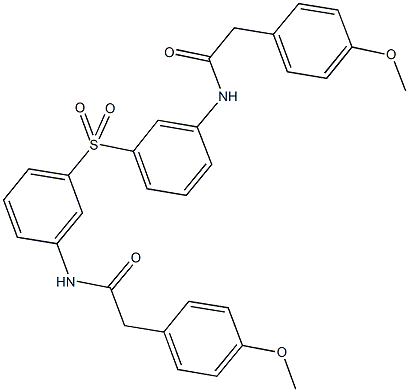 2-(4-methoxyphenyl)-N-{3-[(3-{[(4-methoxyphenyl)acetyl]amino}phenyl)sulfonyl]phenyl}acetamide Struktur