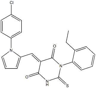 5-{[1-(4-chlorophenyl)-1H-pyrrol-2-yl]methylene}-1-(2-ethylphenyl)-2-thioxodihydro-4,6(1H,5H)-pyrimidinedione Struktur