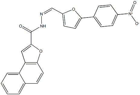 N'-[(5-{4-nitrophenyl}-2-furyl)methylene]naphtho[2,1-b]furan-2-carbohydrazide Struktur