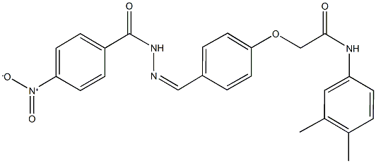 N-(3,4-dimethylphenyl)-2-[4-(2-{4-nitrobenzoyl}carbohydrazonoyl)phenoxy]acetamide Struktur