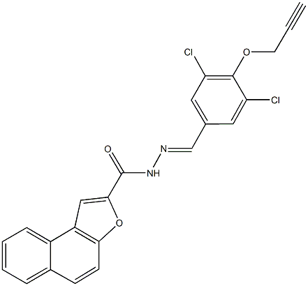 N'-[3,5-dichloro-4-(2-propynyloxy)benzylidene]naphtho[2,1-b]furan-2-carbohydrazide Struktur