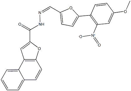 N'-[(5-{2-nitro-4-methoxyphenyl}-2-furyl)methylene]naphtho[2,1-b]furan-2-carbohydrazide Struktur