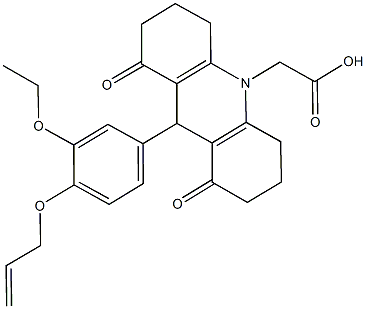 (9-[4-(allyloxy)-3-ethoxyphenyl]-1,8-dioxo-2,3,4,5,6,7,8,9-octahydro-10(1H)-acridinyl)acetic acid Struktur