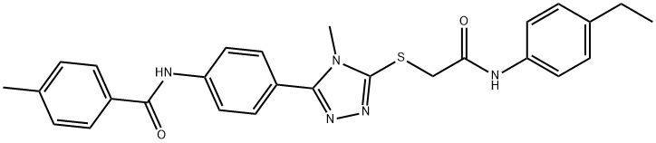 N-[4-(5-{[2-(4-ethylanilino)-2-oxoethyl]sulfanyl}-4-methyl-4H-1,2,4-triazol-3-yl)phenyl]-4-methylbenzamide Struktur