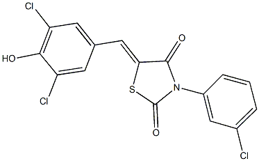 3-(3-chlorophenyl)-5-(3,5-dichloro-4-hydroxybenzylidene)-1,3-thiazolidine-2,4-dione Struktur