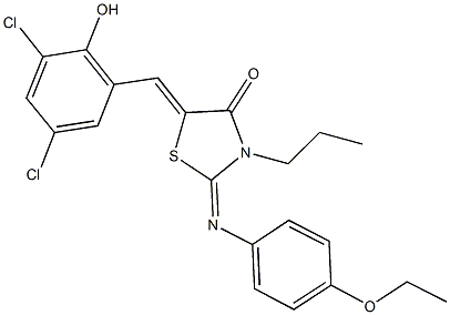 5-(3,5-dichloro-2-hydroxybenzylidene)-2-[(4-ethoxyphenyl)imino]-3-propyl-1,3-thiazolidin-4-one Struktur