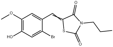 5-(2-bromo-4-hydroxy-5-methoxybenzylidene)-3-propyl-1,3-thiazolidine-2,4-dione Struktur