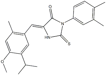 3-(3,4-dimethylphenyl)-5-(5-isopropyl-4-methoxy-2-methylbenzylidene)-2-thioxo-4-imidazolidinone Struktur