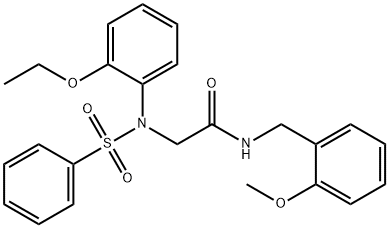 2-[2-ethoxy(phenylsulfonyl)anilino]-N-(2-methoxybenzyl)acetamide Struktur