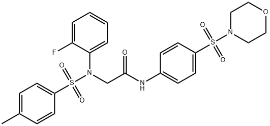 2-{2-fluoro[(4-methylphenyl)sulfonyl]anilino}-N-[4-(morpholin-4-ylsulfonyl)phenyl]acetamide Struktur