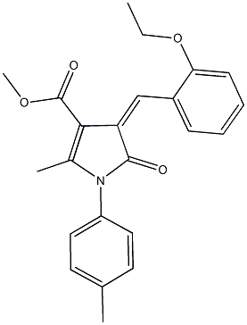 methyl 4-(2-ethoxybenzylidene)-2-methyl-1-(4-methylphenyl)-5-oxo-4,5-dihydro-1H-pyrrole-3-carboxylate Struktur