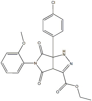 ethyl 6a-(4-chlorophenyl)-5-(2-methoxyphenyl)-4,6-dioxo-1,3a,4,5,6,6a-hexahydropyrrolo[3,4-c]pyrazole-3-carboxylate Struktur