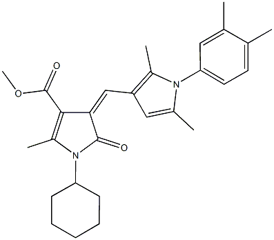 methyl 1-cyclohexyl-4-{[1-(3,4-dimethylphenyl)-2,5-dimethyl-1H-pyrrol-3-yl]methylene}-2-methyl-5-oxo-4,5-dihydro-1H-pyrrole-3-carboxylate Struktur