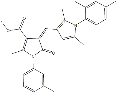 methyl 4-{[1-(2,4-dimethylphenyl)-2,5-dimethyl-1H-pyrrol-3-yl]methylene}-2-methyl-1-(3-methylphenyl)-5-oxo-4,5-dihydro-1H-pyrrole-3-carboxylate Struktur