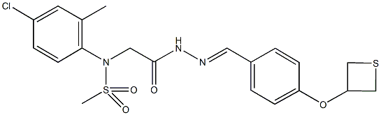 N-(4-chloro-2-methylphenyl)-N-(2-oxo-2-{2-[4-(3-thietanyloxy)benzylidene]hydrazino}ethyl)methanesulfonamide Struktur