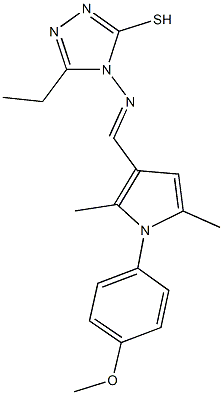 5-ethyl-4-({[1-(4-methoxyphenyl)-2,5-dimethyl-1H-pyrrol-3-yl]methylene}amino)-4H-1,2,4-triazol-3-yl hydrosulfide Struktur