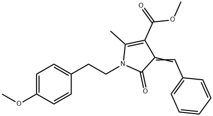 methyl 4-benzylidene-1-[2-(4-methoxyphenyl)ethyl]-2-methyl-5-oxo-4,5-dihydro-1H-pyrrole-3-carboxylate Struktur