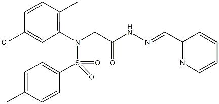 N-(5-chloro-2-methylphenyl)-4-methyl-N-{2-oxo-2-[2-(2-pyridinylmethylene)hydrazino]ethyl}benzenesulfonamide Struktur