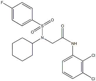 2-{cyclohexyl[(4-fluorophenyl)sulfonyl]amino}-N-(2,3-dichlorophenyl)acetamide Struktur