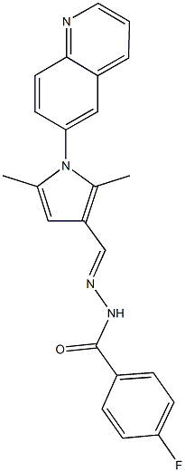 N'-{[2,5-dimethyl-1-(6-quinolinyl)-1H-pyrrol-3-yl]methylene}-4-fluorobenzohydrazide Struktur