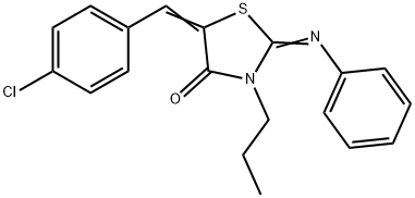 5-(4-chlorobenzylidene)-2-(phenylimino)-3-propyl-1,3-thiazolidin-4-one Struktur