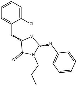 5-(2-chlorobenzylidene)-2-(phenylimino)-3-propyl-1,3-thiazolidin-4-one Struktur