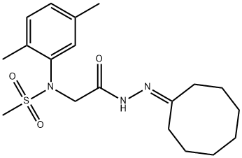 N-[2-(2-cyclooctylidenehydrazino)-2-oxoethyl]-N-(2,5-dimethylphenyl)methanesulfonamide Struktur